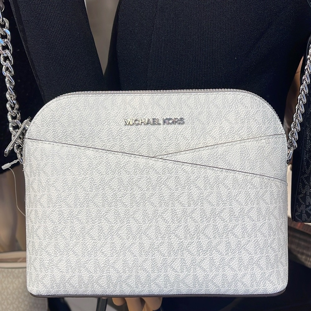 Michael Kors Jet Set Travel Medium Signature Logo Dome Crossbody Satchel NWT - Picture 8 of 16